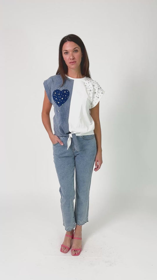 Knit Heart Top with tie