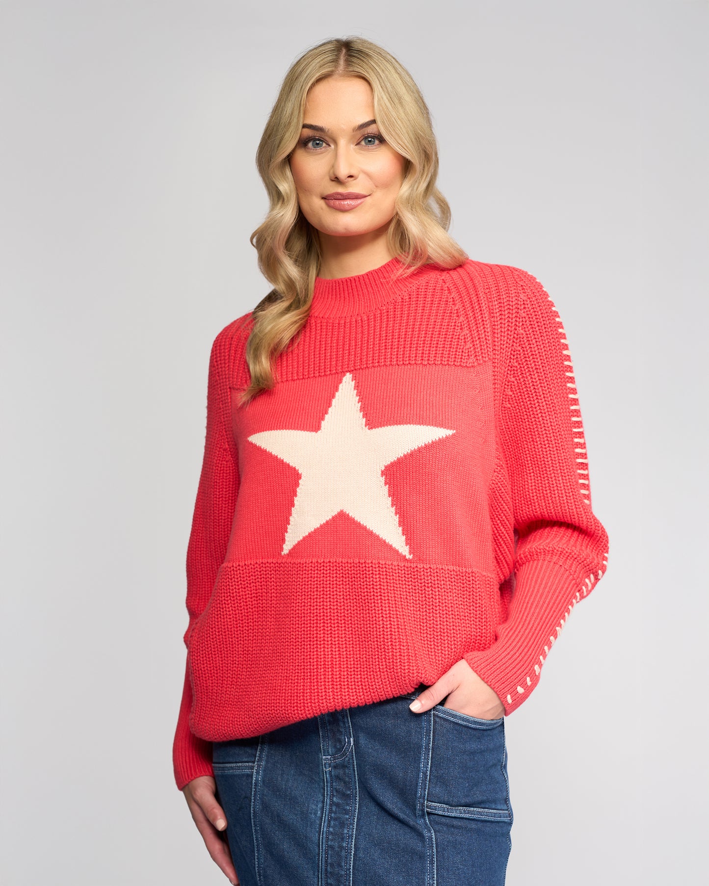 Star Sweater - Coral