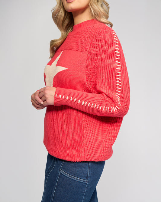 Star Sweater - Coral