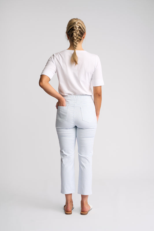 274LW - Sierra 7/8 Pull On Pant - Blue Gingham - (Due 2nd Week Aug)