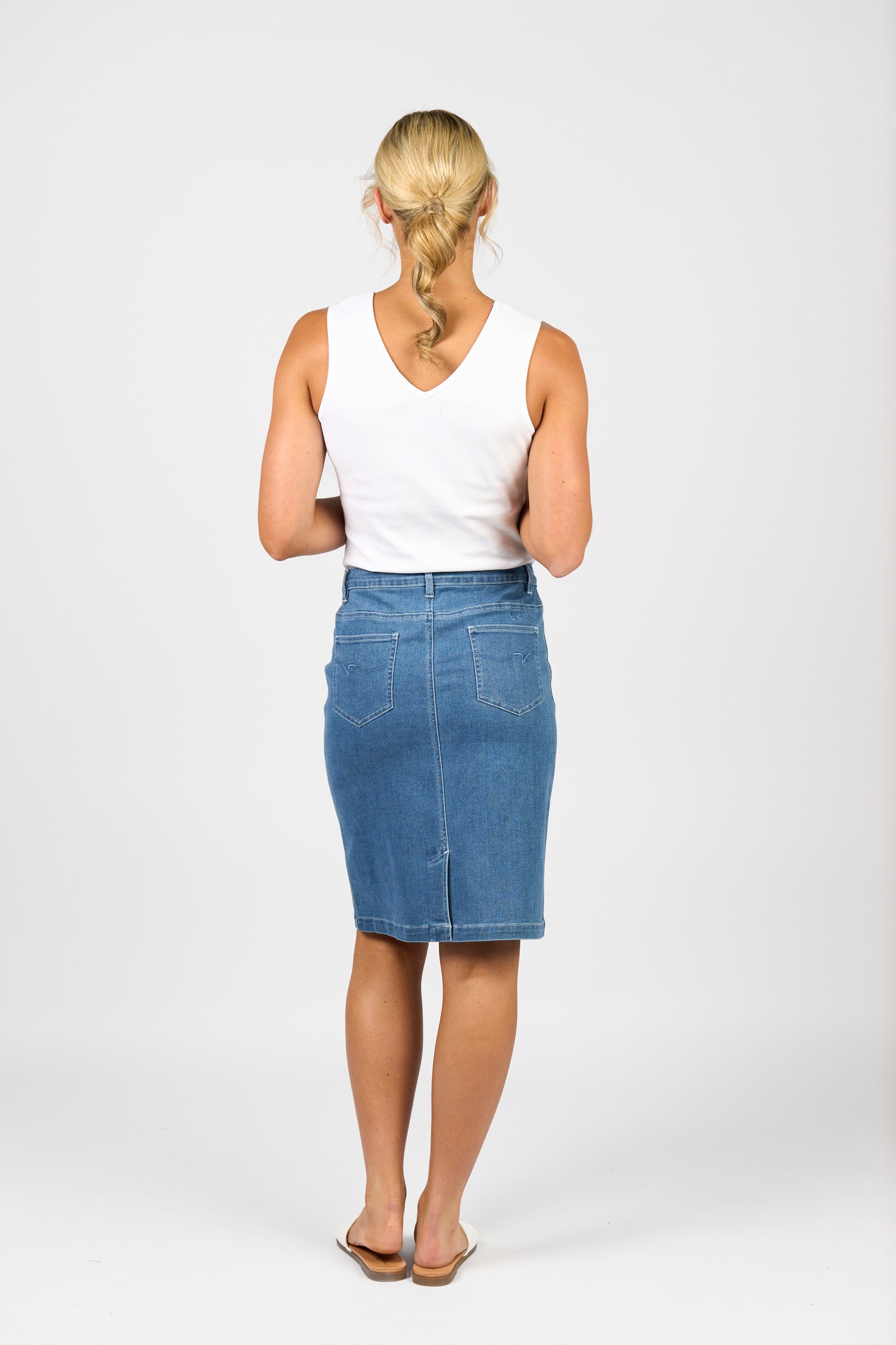 Denim Skirt -372AV - Blue Hue