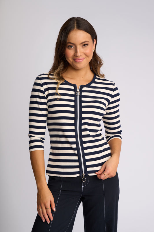 4511 - Callie Top - Ink/Cream