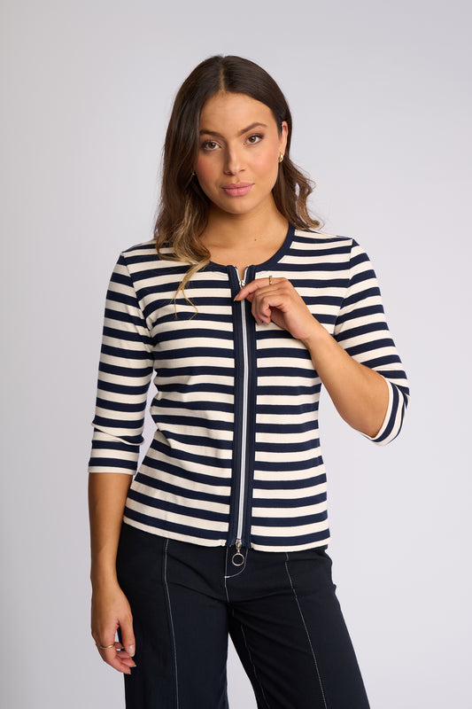 4511 - Callie Top - Ink/Cream
