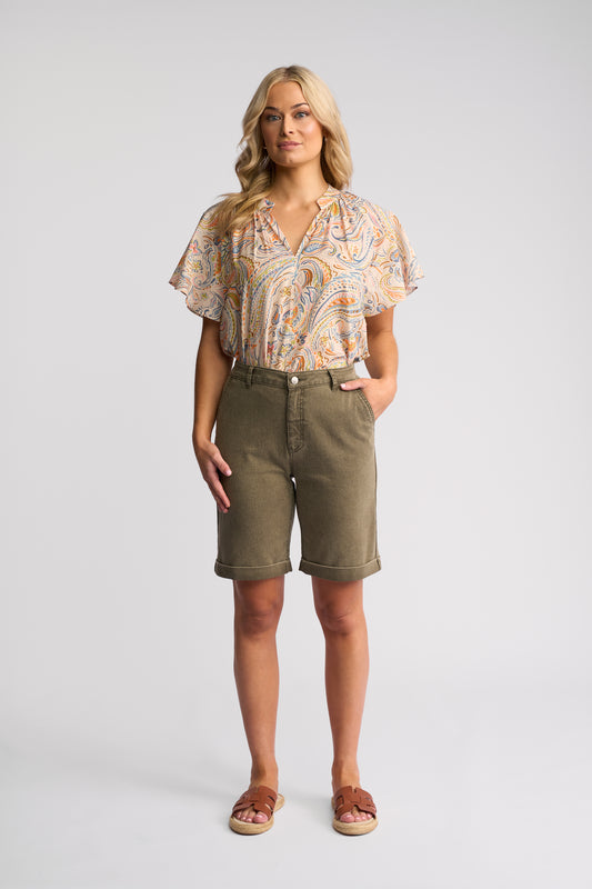 5775AS - Havana Short - Sage Stripe Denim - (Due 2nd Week Aug)