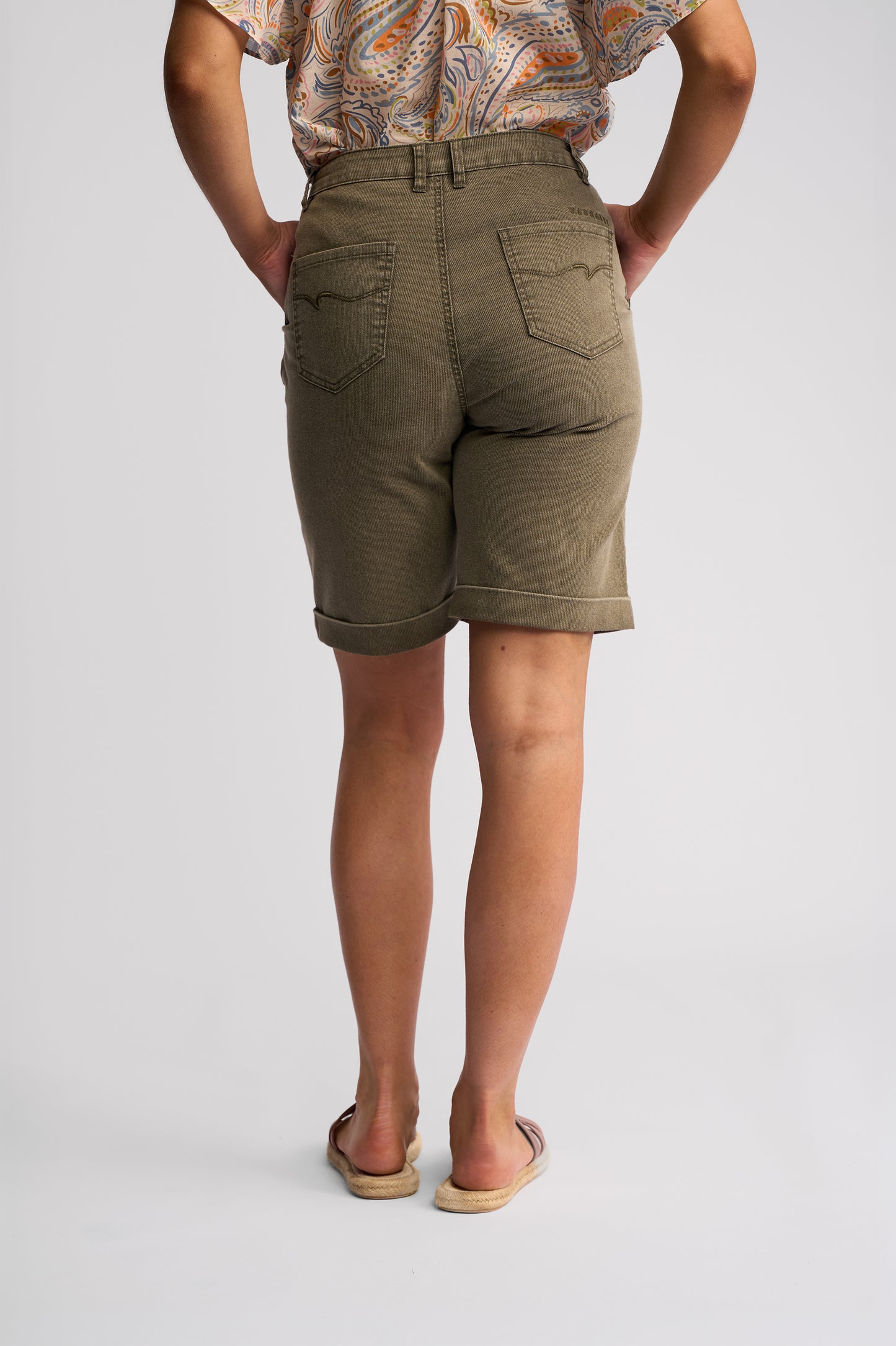 5775AS - Havana Short - Sage Stripe Denim - (Due 2nd Week Aug)