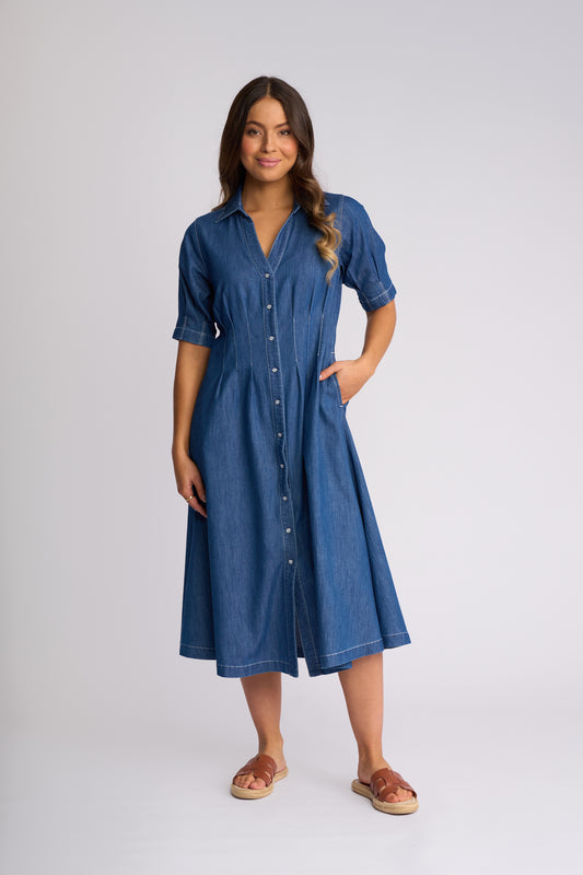 6114 - Addie Dress - Ocean (Due 3rd Week Aug)