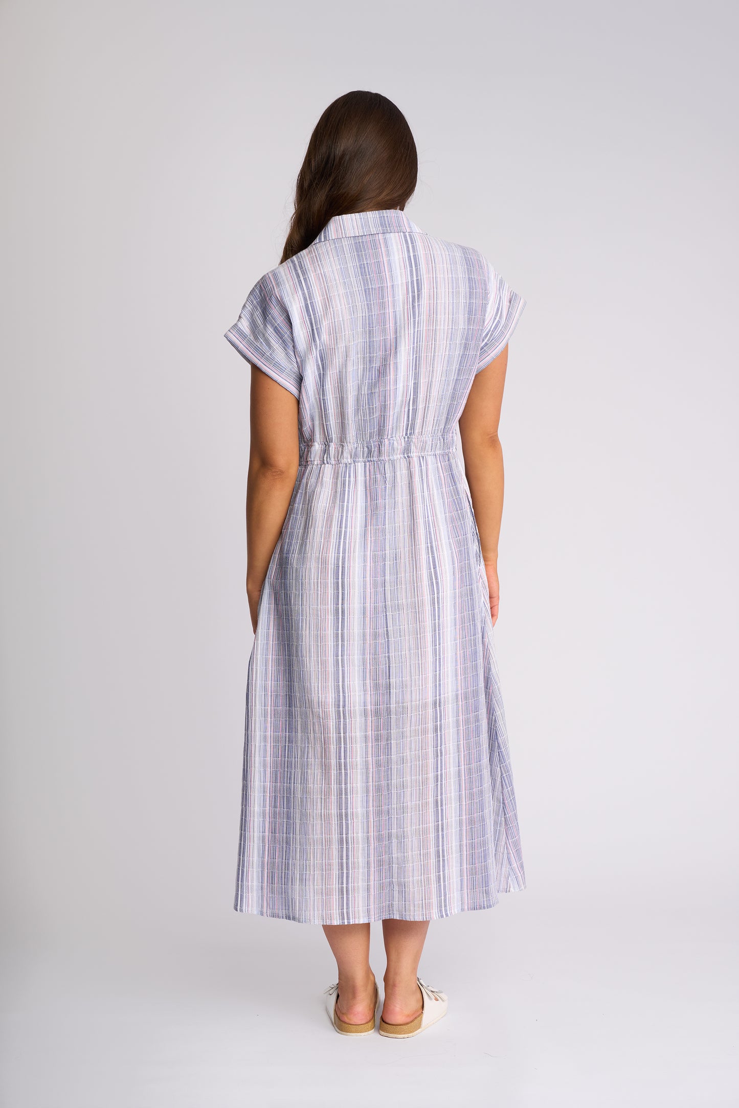 6127 - Noa Dress - Blue Stripe (Due 3rd Week Aug)