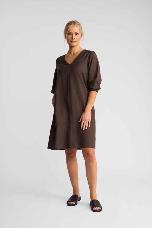 6134 - Newman Dress - Chocolate (Due 3rd Week Aug)