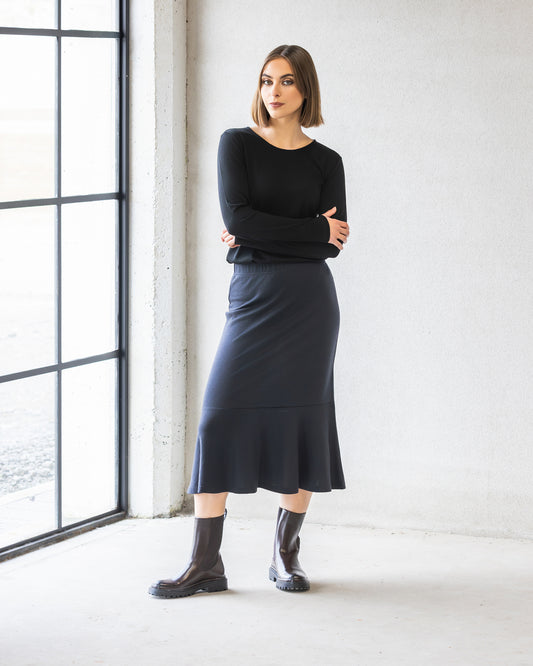 Carrie Merino Skirt - Midnight