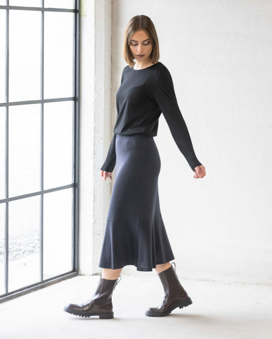 Carrie Merino Skirt - Midnight