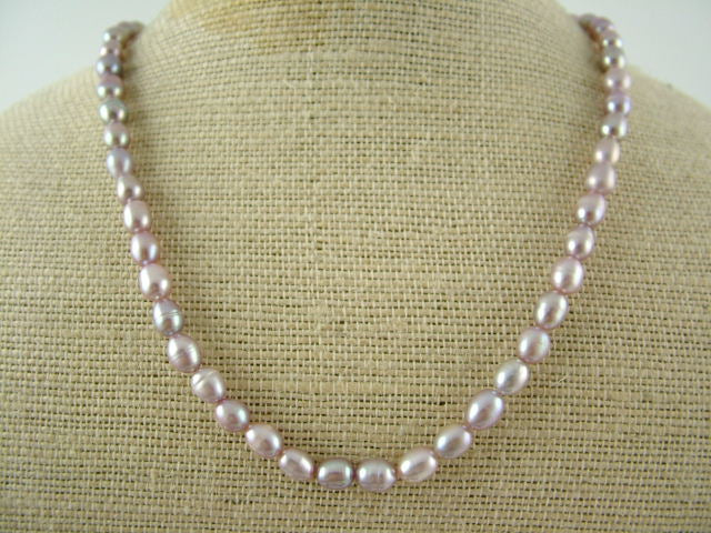 Lavender Oval Pearl Necklace - PL0050