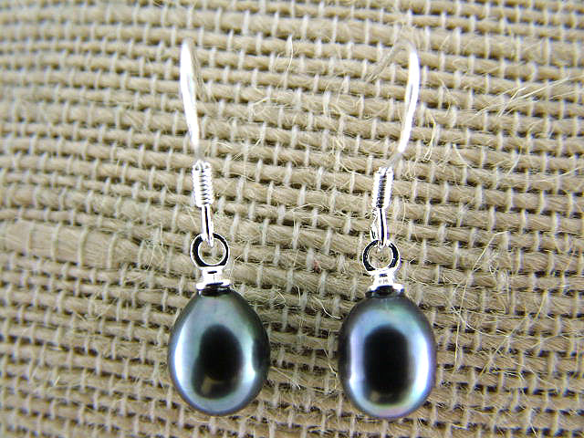 Black Freshwater Pearl Earrings - PL0139