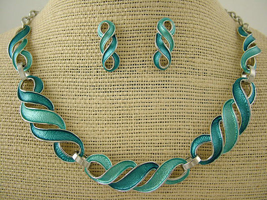 Blue Ribbon Necklace Set - NC2252