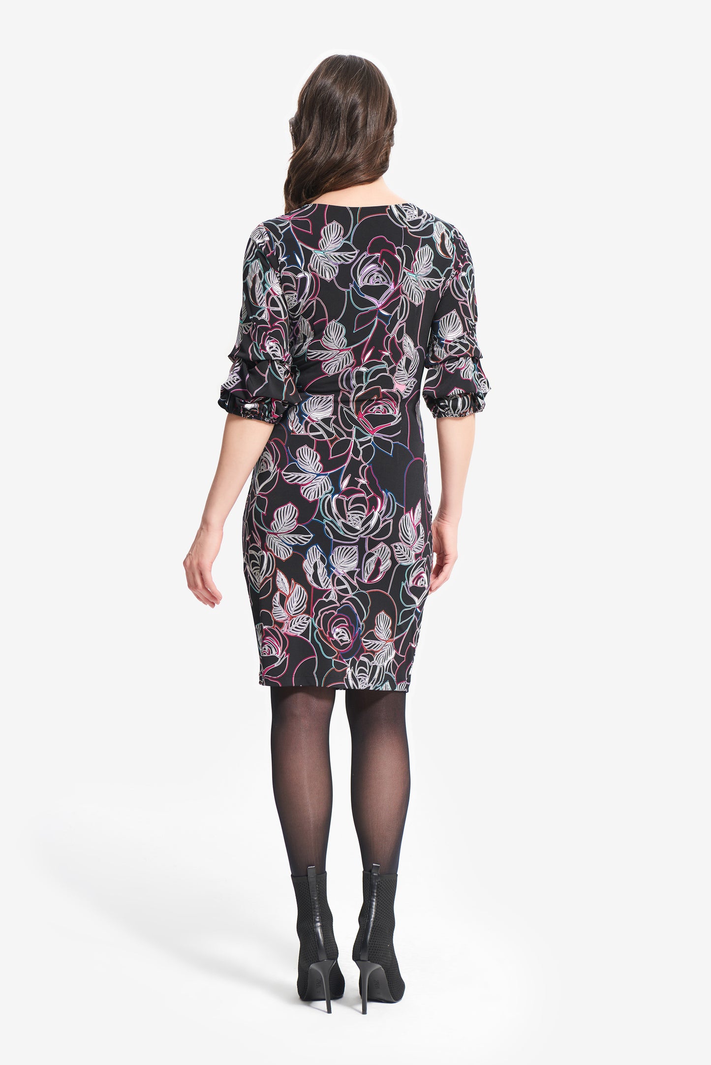 Joseph Ribkoff - Ruffle Sleeved Floral Dress - Style 214134
