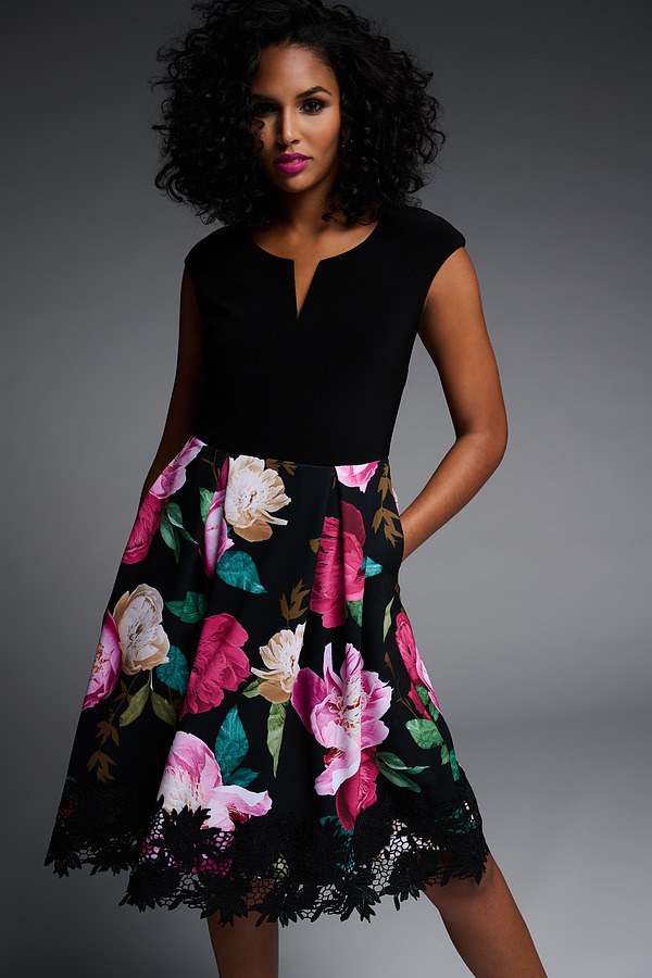 Joseph Ribkoff - Floral & Lace Dress - 223722 1 x 12 left