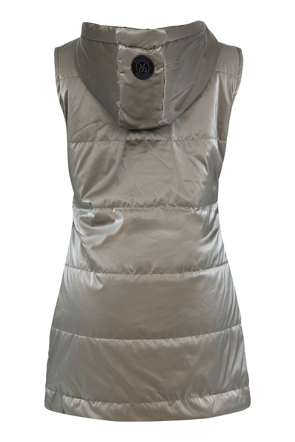 Dolcezza - Longline Puffer Vest - Taupe - 50% OFF