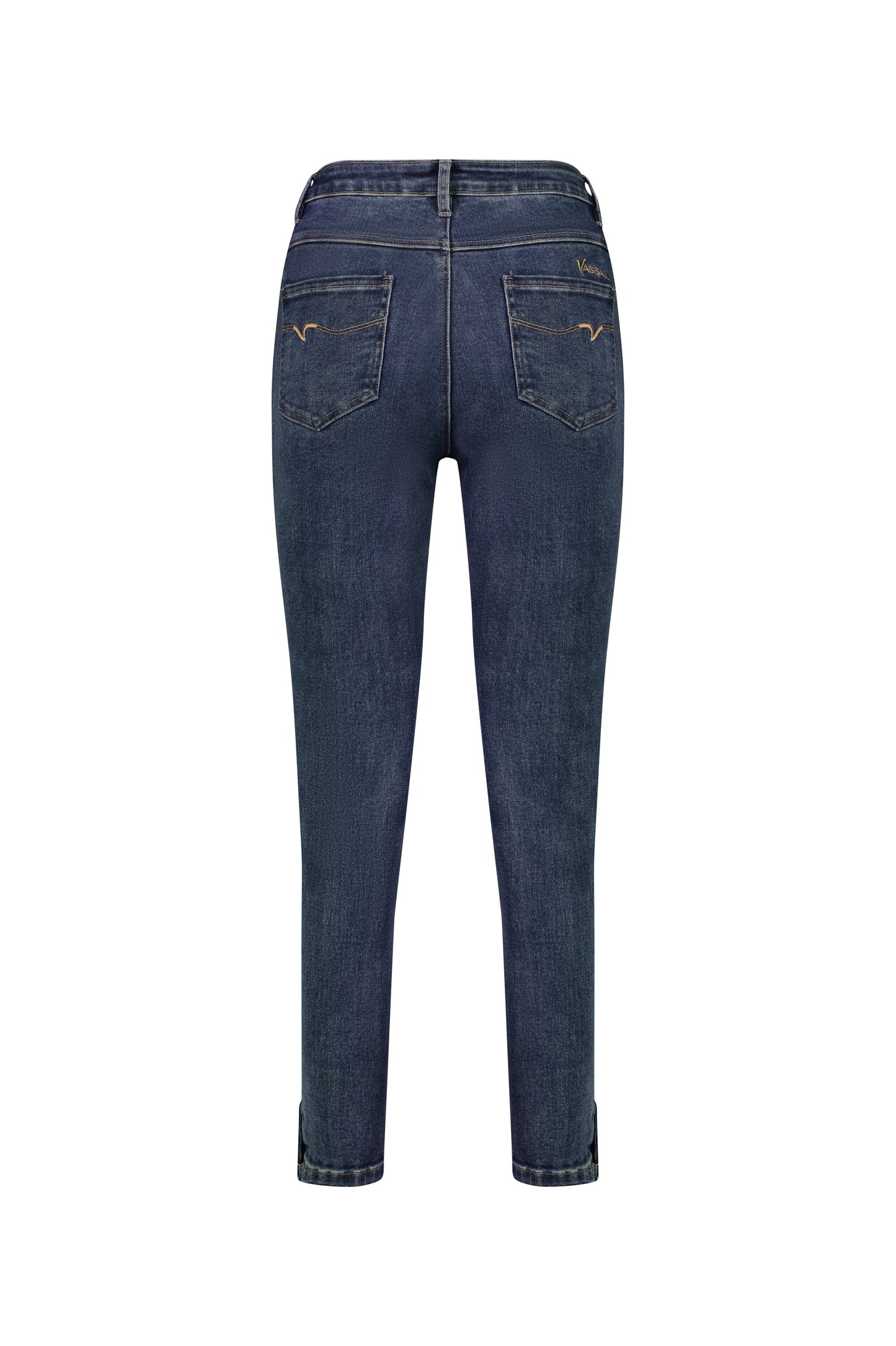 Vassalli - 5947 Ankle Grazer Jeans with Cuff Button - Indigo Wash INSTORE