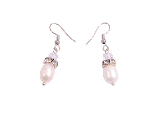 Pearl And Swarovski Crystal Earrings - SW0012