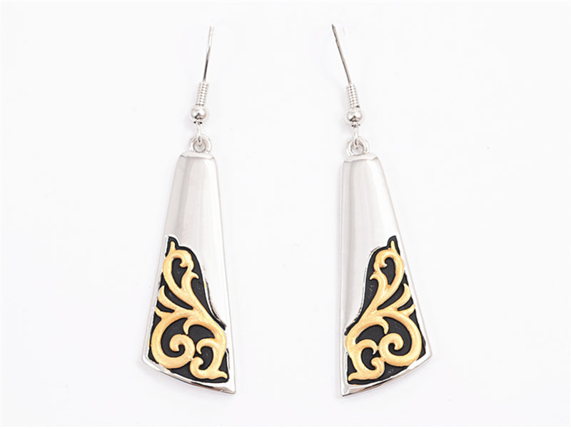Black/Gold Koru Earrings - MSE1154
