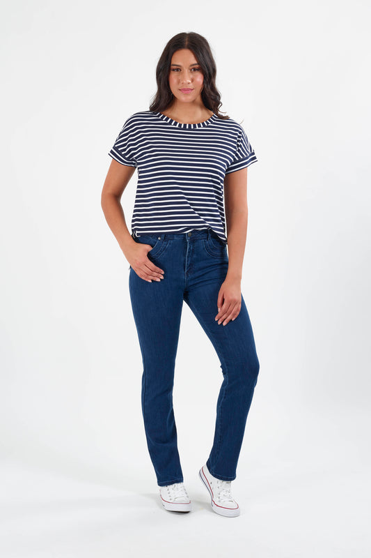 Vassalli - Slim Leg Full Length Jean - Style 9901- Blue Denim - Some stock available please enquire