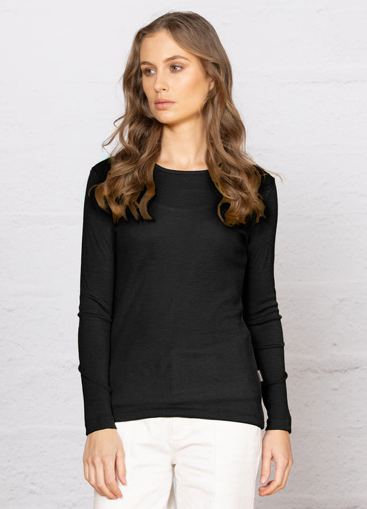 Bay Rd - Merino Harper  Crew Neck - BR840 - Black