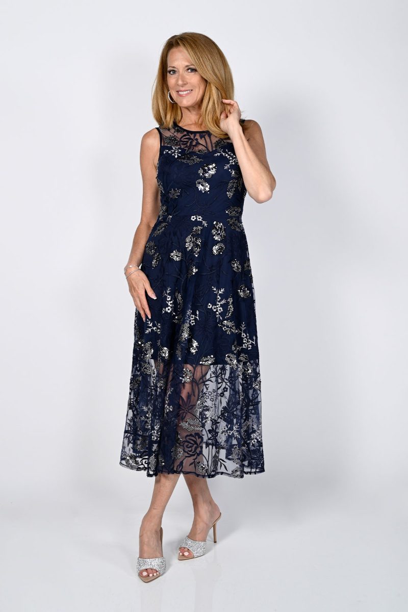 Maxi Dress Navy/Silver – Penelope’s of Otaki