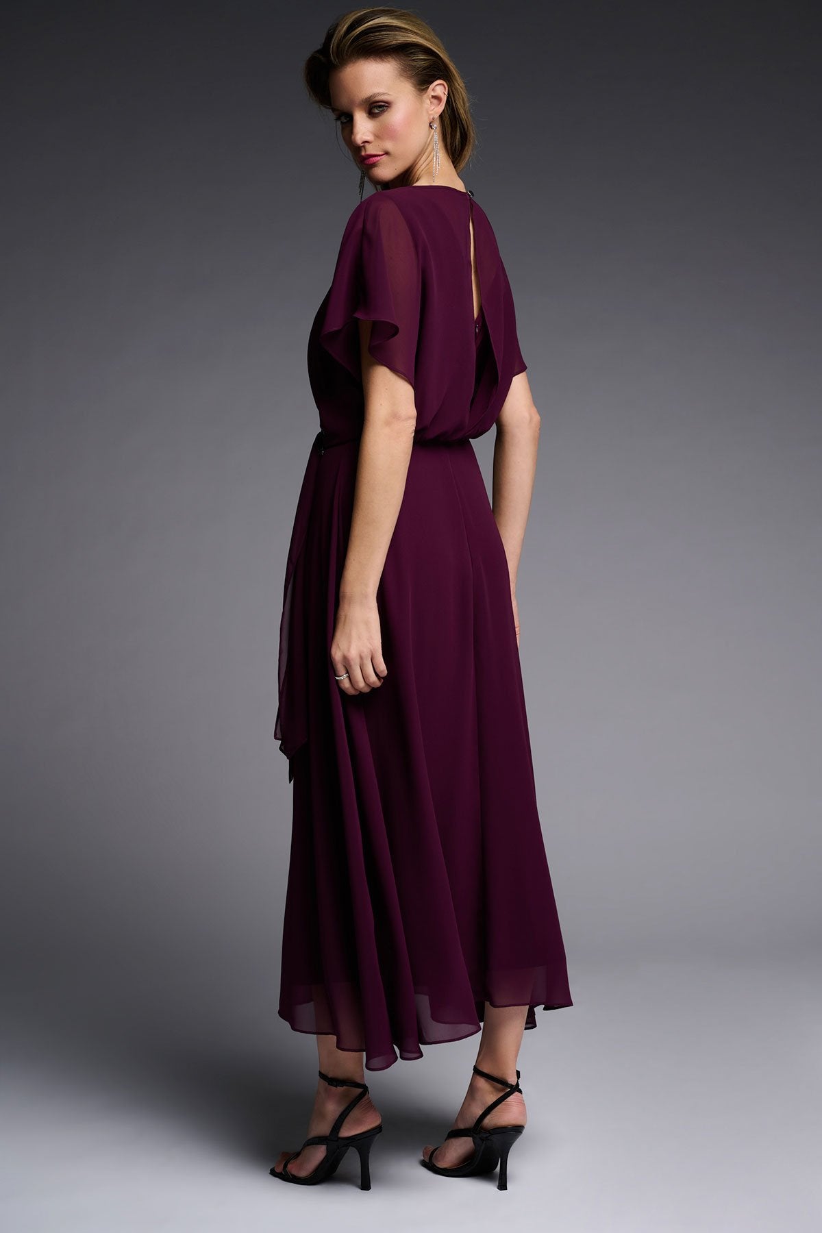 Joseph Ribkoff - A-Line Maxi Dress - Style 223734 - Mulberry or Rainforest