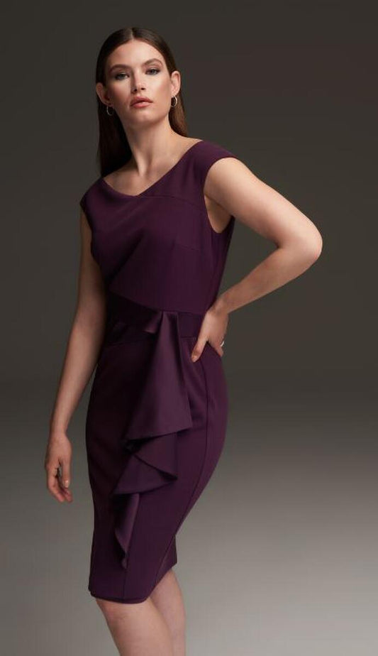 Joseph Ribkoff - Draped Front Dress - Style 213722 - Amethyst 1 x 10 left