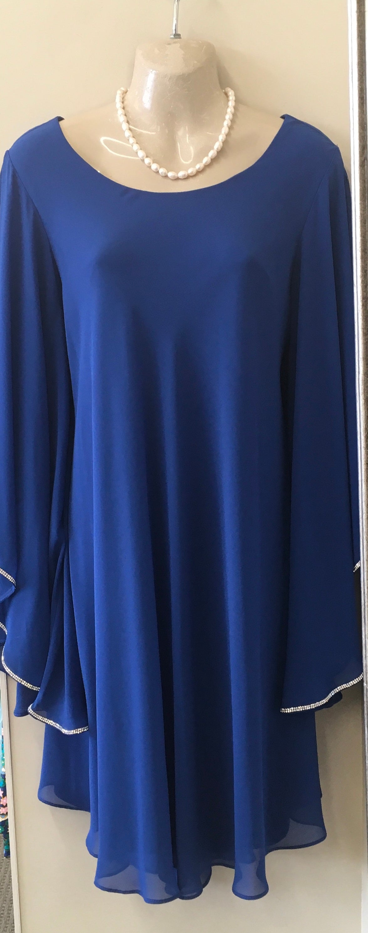 Frank Lyman - Chiffon Overlay Dress - 229119 - Blue or Spruce