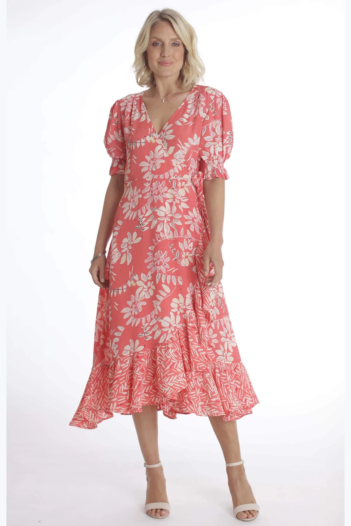 Pomodoro - Wrap Dress - 52206 - Coral - 1 x size 16 left